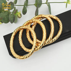 Luxurious African Jewelry: Gold-Toned Copper Bangle Bracelet for Women - Flexi Africa - Free Delivery - www.flexiafrica.com