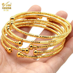 Luxurious African Jewelry: Gold-Toned Copper Bangle Bracelet for Women - Flexi Africa - Free Delivery - www.flexiafrica.com