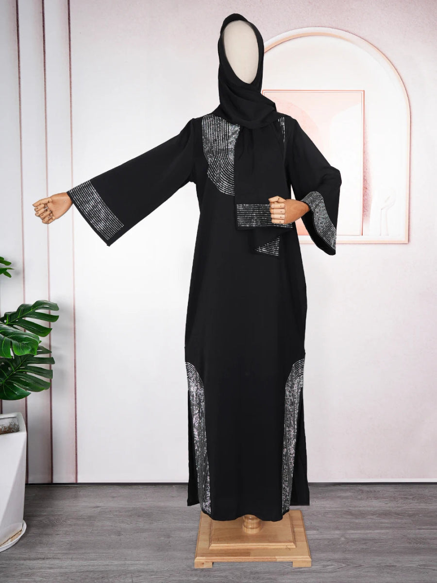 Luxury African Caftan Dress for Women – Boubou Djellaba Robe for Evening Parties - Free Delivery Worldwide only at Flexi Africa