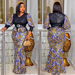 Make a statement: African Plus Size Evening Dresses Women - Flexi Africa - Flexi Africa offers Free Delivery Worldwide - Vibrant African traditional clothing showcasing bold prints and intricate designs