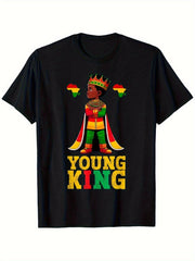 Men's Juneteenth "Young King 1865" T-Shirt – African Heritage Cotton Tee - Free Delivery Worldwide only at Flexi Africa