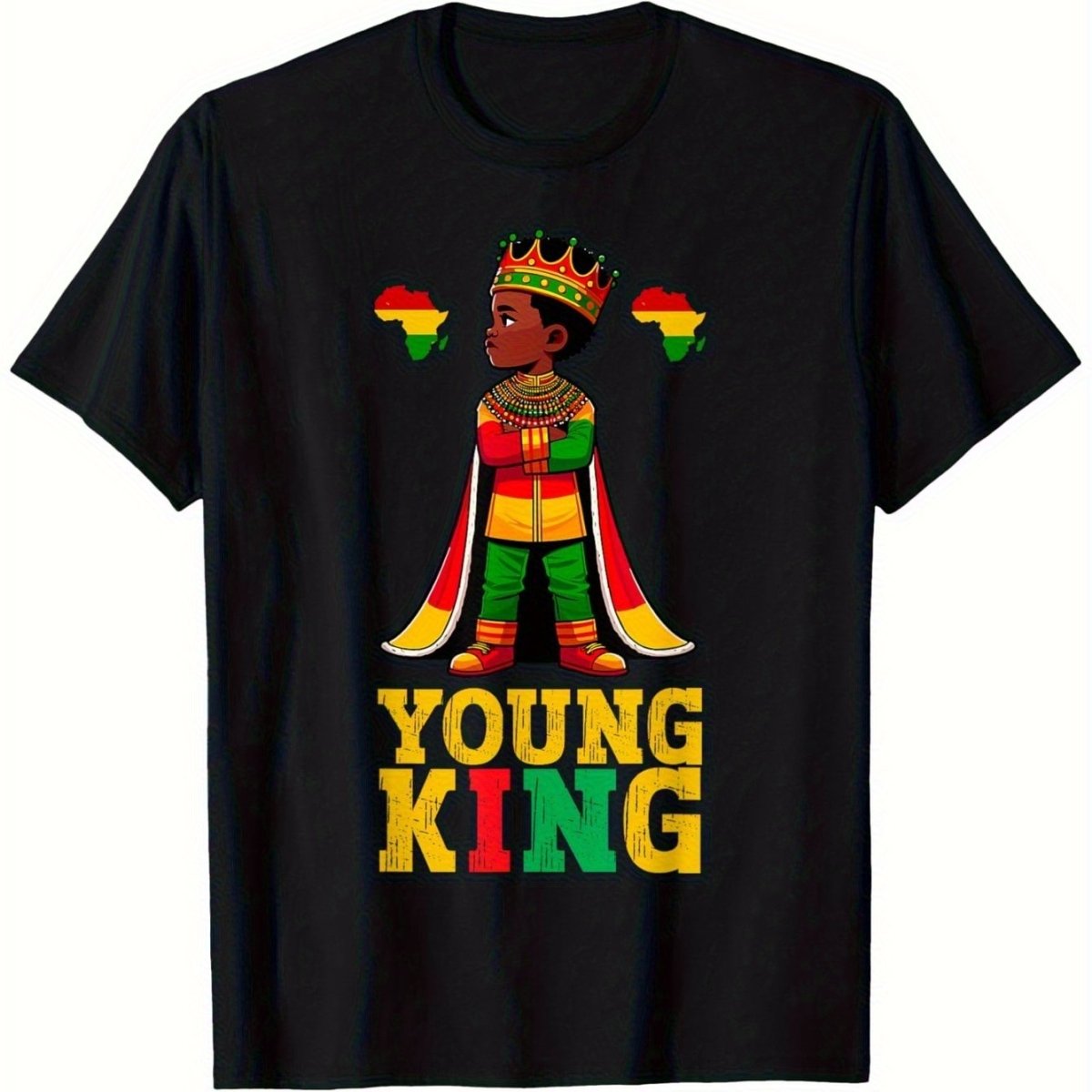 Men's Juneteenth "Young King 1865" T-Shirt – African Heritage Cotton Tee - Free Delivery Worldwide only at Flexi Africa