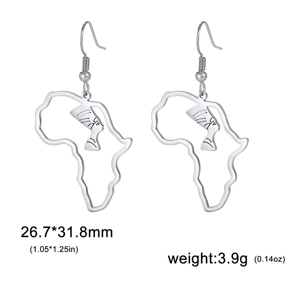 My Shape Africa Map Animal Earrings Women Lions Tree Stainless Steel African Jewelry - Free Delivery Worldwide only at Flexi Africa