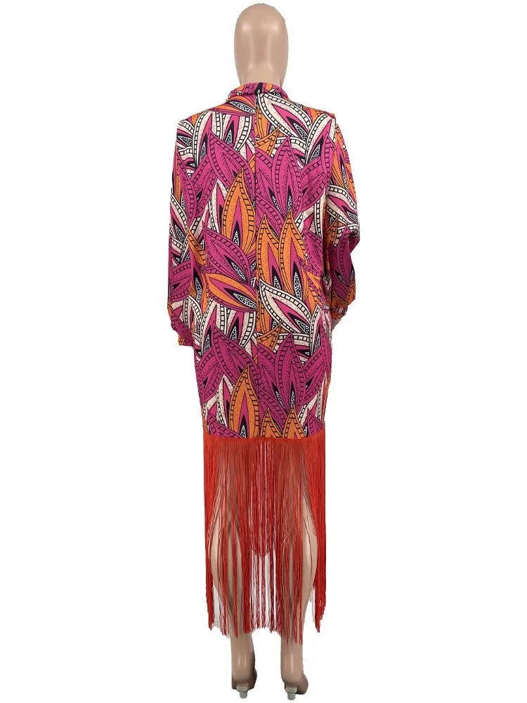 Polyester African Dresses For Women Elegant Long Sleeve Fashion Abayas Dashiki Robe Kaftan Maxi Dress - Flexi Africa - Flexi Africa offers Free Delivery Worldwide - Vibrant African traditional clothing showcasing bold prints and intricate designs