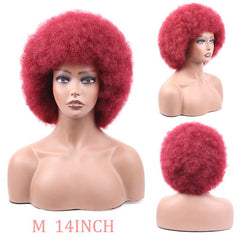 Short Afro Wigs Black Hair for Women Short Kinky Curly Wigs With Bangs - Free Delivery Worldwide only at Flexi Africa