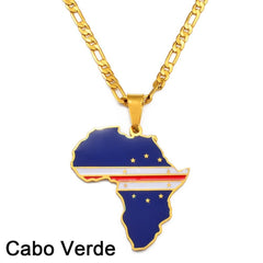 Showcase Your African Roots with Our Hip - hop Africa Map Pendant Necklace - Free Delivery Worldwide only at Flexi Africa