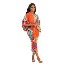 Spring Autumn African Dresses for Women - 3/4 Sleeve, Sexy V - Neck, Slim Fit, Office Lady Party Dress - Free Delivery Worldwide only at Flexi Africa