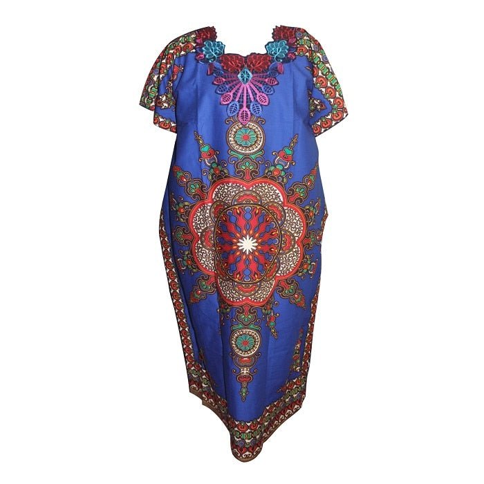 Stunning Dashikiage African Ladies Dress - 100% Cotton with Elegant African Print - Flexi Africa - Free Delivery Worldwide