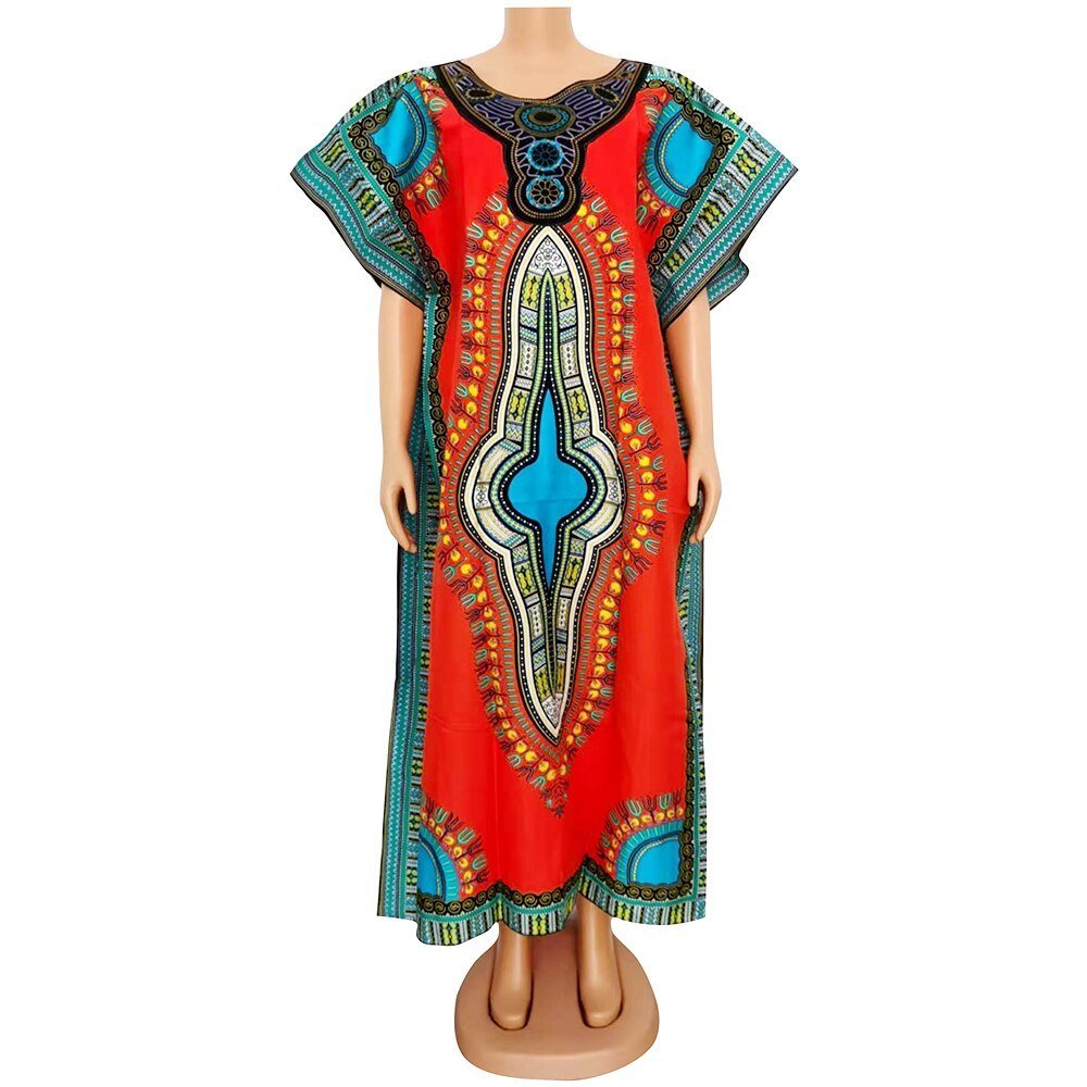 Dashikiage African Ladies Dress - 100% Cotton with Elegant African Print - Free Delivery Worldwide only at Flexi Africa