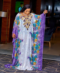 Stunning Spring/Summer Collection: Vibrant African Print Polyester Long Robes for Women - Flexi Africa - www.flexiafrica.com