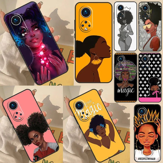 Stylish Black Girl Phone Case for Huawei - Free Delivery Worldwide only at Flexi Africa