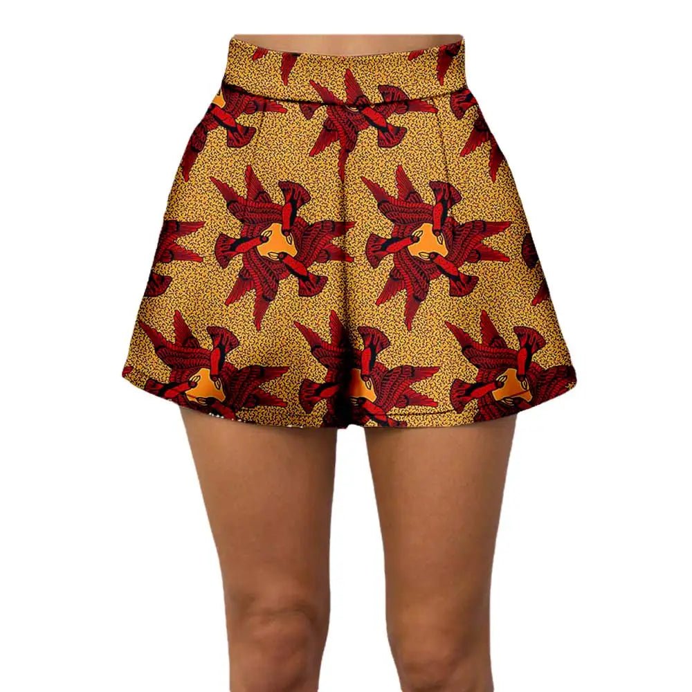 Summer Vibes: African Print Pattern Beach Shorts for Women, 100% Cotton - Flexi Africa - Free Delivery www.flexiafrica.com