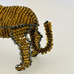 Vintage Retro Lion Glass Bead and Wire Sculpture Figurine African Jungle Unique - Flexi Africa - www.flexiafrica.com