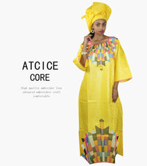 Women's African Dresses: Fashionable New Bazin Riche Embroidery Design - Free Delivery Worldwide only at Flexi Africa