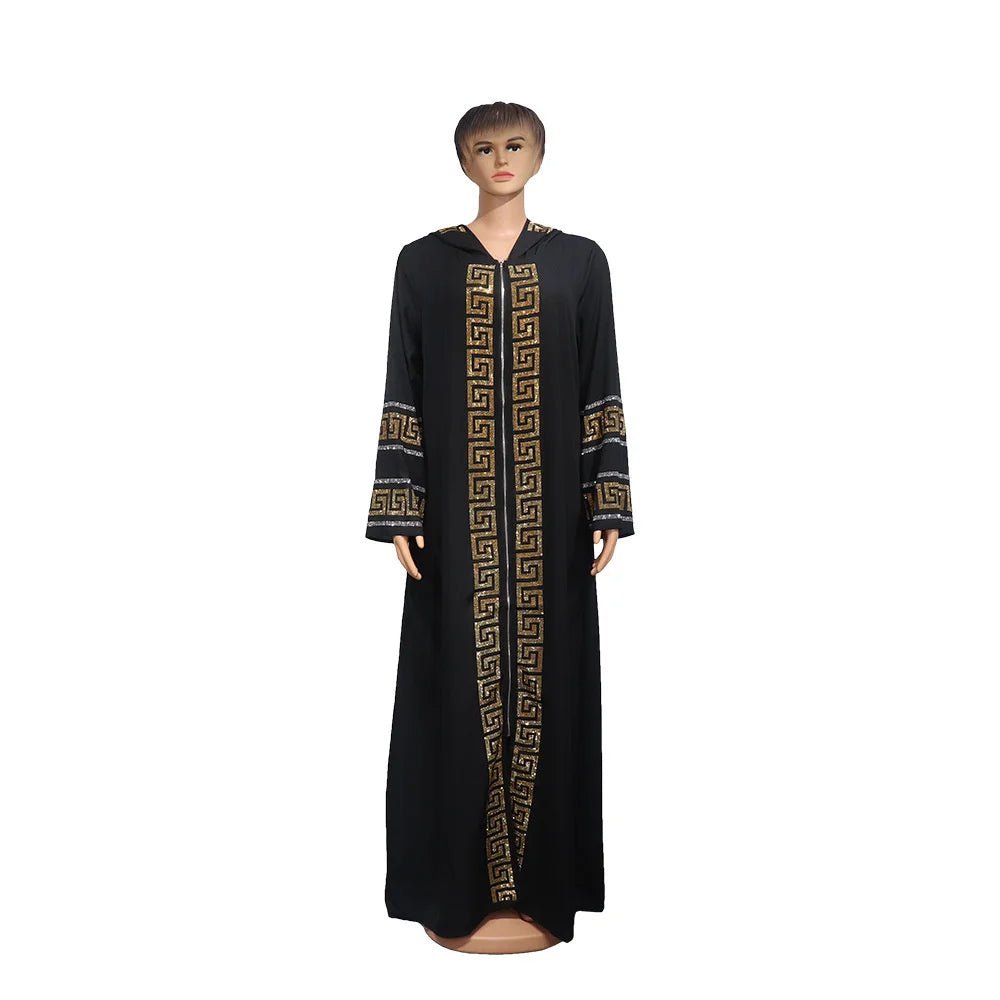 Women's Dress African Fashion Hooded Robe Islamic Abaya Muslim Style Drilled Decoration Quality Luxury - Free Delivery Worldwide only at Flexi Africa
