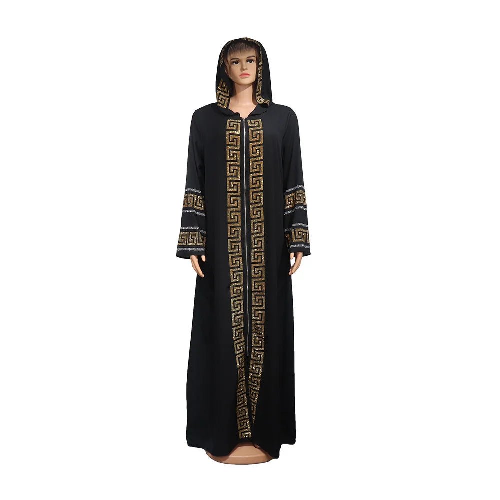 Women's Dress African Fashion Hooded Robe Islamic Abaya Muslim Style Drilled Decoration Quality Luxury - Free Delivery Worldwide only at Flexi Africa