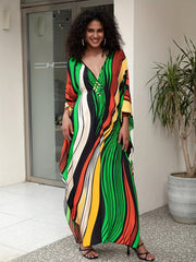 Women's Plus Size Bohemian Long Kaftan Dress, Lightweight Beach Cover - Up - Free Delivery Worldwide only at Flexi Africa