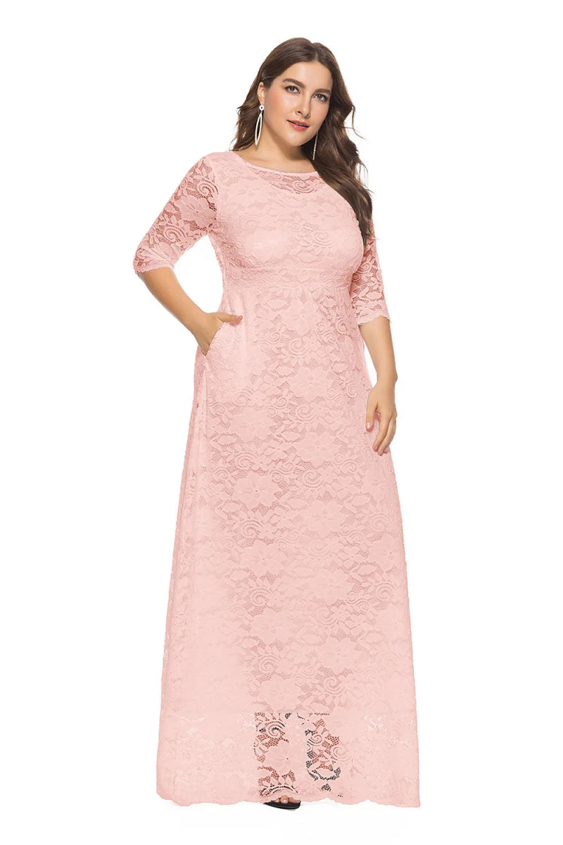 XL - 6XL Plus Size African Dresses for Women Elegant African O - neck Lace Wedding Party Evening Maxi Dress Dashiki Africa Clothing - Free Delivery Worldwide only at Flexi Africa