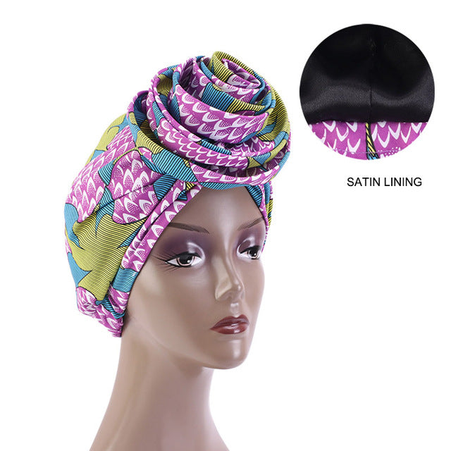 Vibrant African Print Stretch Bandana Head Wrap - Floral Ankara Dashiki for Women | Flexi Africa - Free Worldwide Delivery